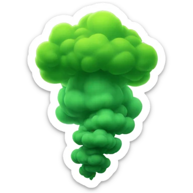 Yellow green smoke cloud sticker