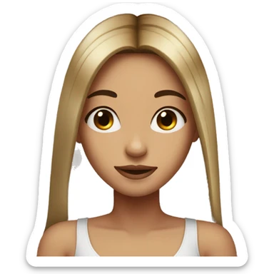 Girl with Brown long hair and Diamond grills sticker