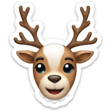 cute reindeer Christmas sticker