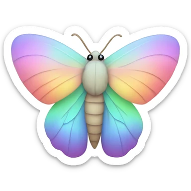 Moth in a pastel rainbow color sticker