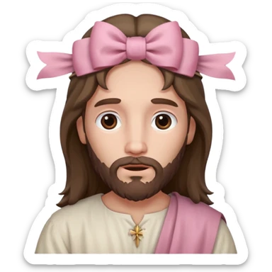 historically accurate jesus with a super pale pink bow sticker