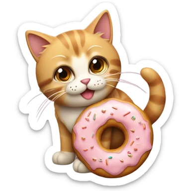 Doughnut cat sticker