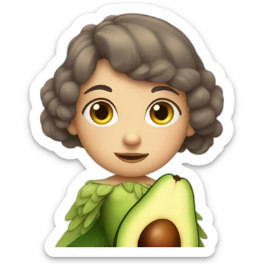 Cute avocado fairy with dull eyes sticker