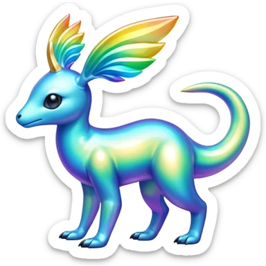Shiny Aurorus-Heliolisk-Arbil-Fakémon-hybrid-creature (full body)  sticker