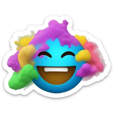 A smiley with Holi powder on their face sticker