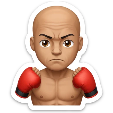  a boxer, bald head sticker