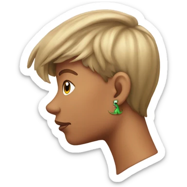 Somebody wearing a dinosaur earring  sticker