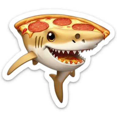 Shark with pizza  sticker