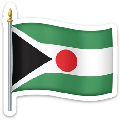 Just do a simple flag I want to put in my bio. Have u seen the panjshir flag do that it’s not in the emojis but make it exactly like the picture don’t add anything else. The colors are green white and black btw with something on the middle search it up and make it in a shape of flag like the emojis sticker