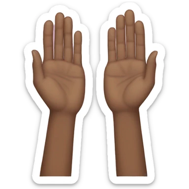 Two hands like they are praying but the palms are separated and finger tips touch sticker