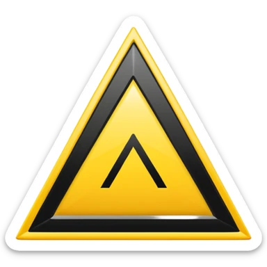 Hace una imagen con un triángulo amarillo y que adentro tenga una flecha apuntando a la izquierda que la flecha este adentro y que sea negra sticker