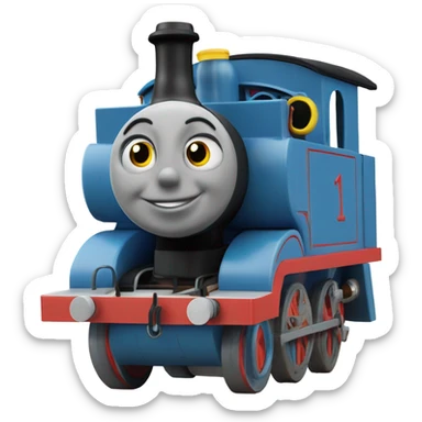 Thomas the tank engine being dumb and confused at the same time sticker