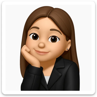 Convert this photo to a 3D emoji in Apple style, keeping the likeness and expression of the original person. The style should resemble Apple's 3D emoji style with smooth, rounded features and vibrant colors, capturing the facial expression and details faithfully. sticker