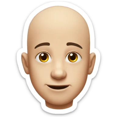  bald kid making a dumb face sticker