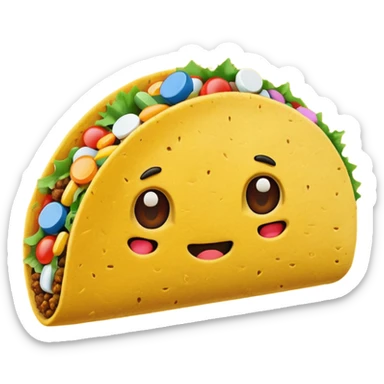 taco with pills sticker