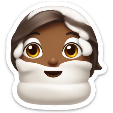 Girlwit marshmallow on her face sticker