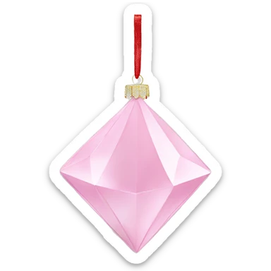 Pastel pink diamond shaped Christmas ornament  sticker