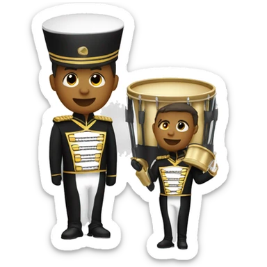 A marching band drum major in a black and gold uniform  sticker