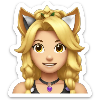 Bowsette catgirl sticker