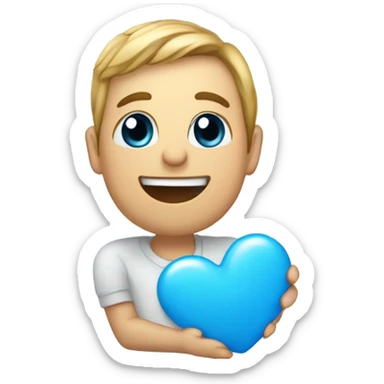 Blue heart saying “ I love my boyfriend “  sticker
