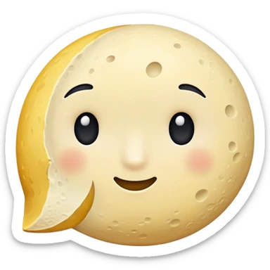 A half moon with a curious expression sticker