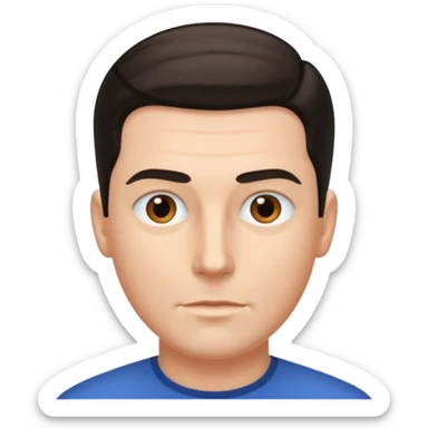 white dude with tight slick back hair sticker