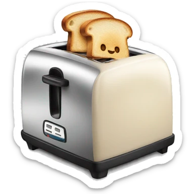 Toast coming out a toaster  sticker