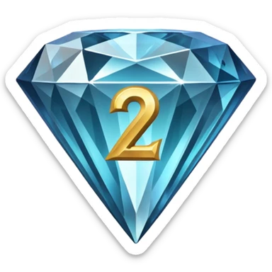 The official "2" from the Smite 2 logo but in a "Diamond" texture. sticker