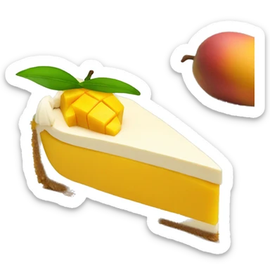 mango on top of a mango filled cheesecake sticker