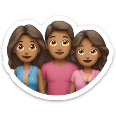 Pai, mãe e um menino e uma menina viajando sticker