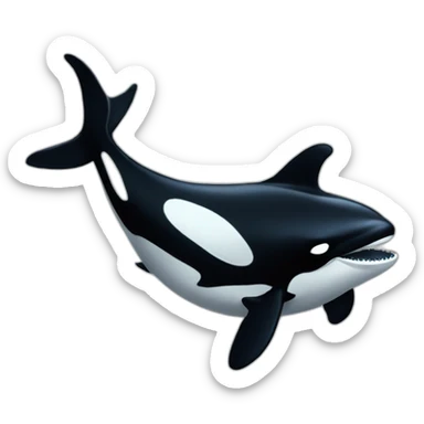 orca drawn as a cartoon sticker