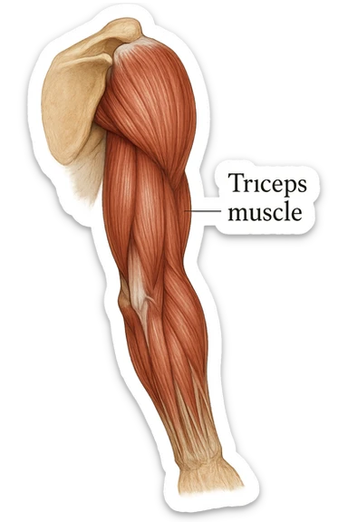 tricipite visto anatomicamente  sticker