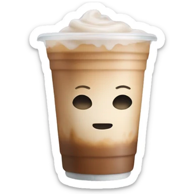 Small iced latte in a plastic cup with no face sticker