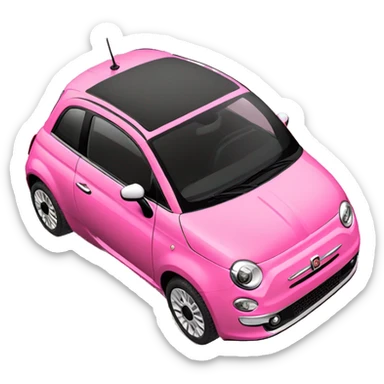 Pink fiat 500 sticker