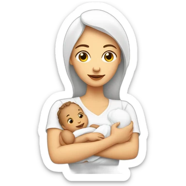 Femme blanche et son bébé dans les bras sticker