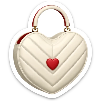 chanel heart shape bag white color bag sticker