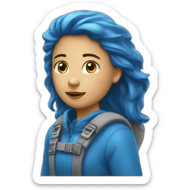 Meisje met blauw  pak aan sticker