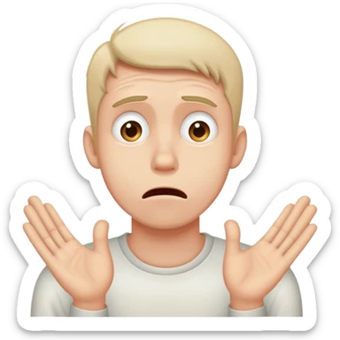 anxious man desperately begging and pleading expression saying please don't leave me sticker