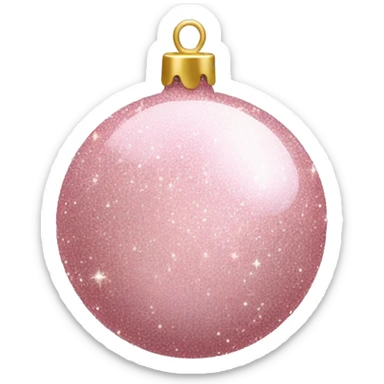 Light Pink glitter Christmas bauble sticker