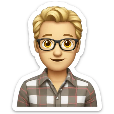 German teacher with a plaid shirt sticker