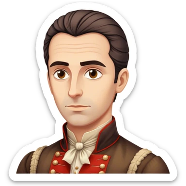 Cinematic Realistic Marko Marulić Portrait Emoji, depicted as a celebrated Croatian writer with a reflective expression and period clothing, rendered with rich textures and warm literary lighting that captures his historical influence. sticker