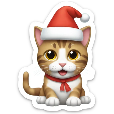 Un gato tricolor celebrando navidad  sticker