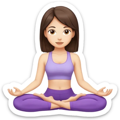 Brunette girl doing yoga sticker