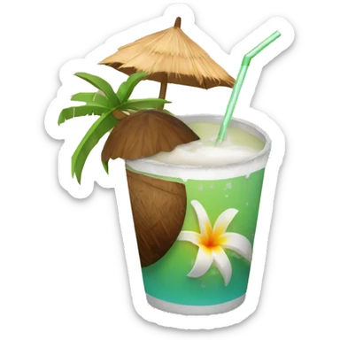 Drink in a coconut  sticker