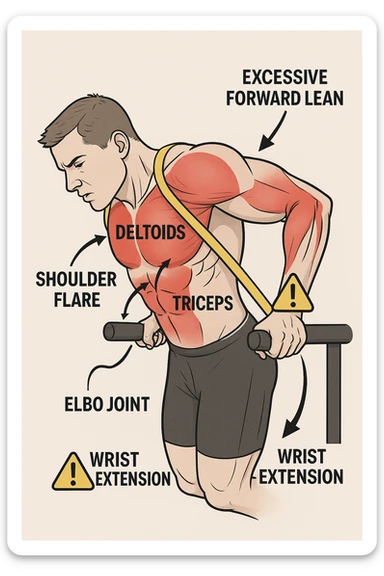 Dolore nel dip per errori di tecnica, facciamo capire bene i dolori sticker