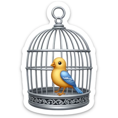 A round bird cage emoji sticker