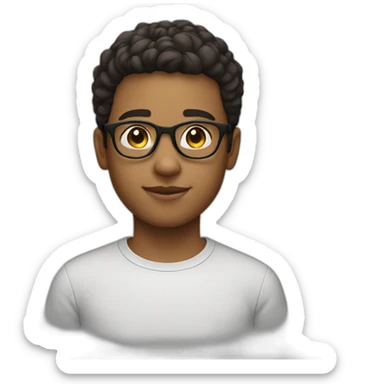a boys face light skin and glasses  sticker