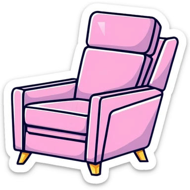 angled smartphone in foreground displaying armchair product page, with sparkle effect on the left side sticker