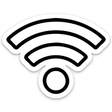 simple wifi signal icon black outlined line icon sticker