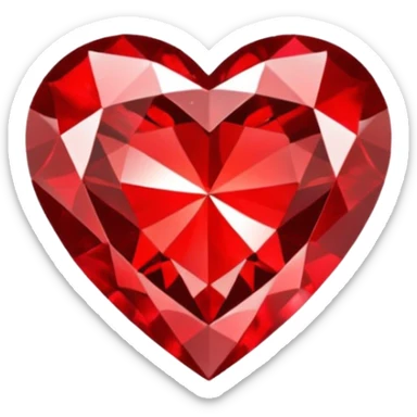 Red diamond heart sticker